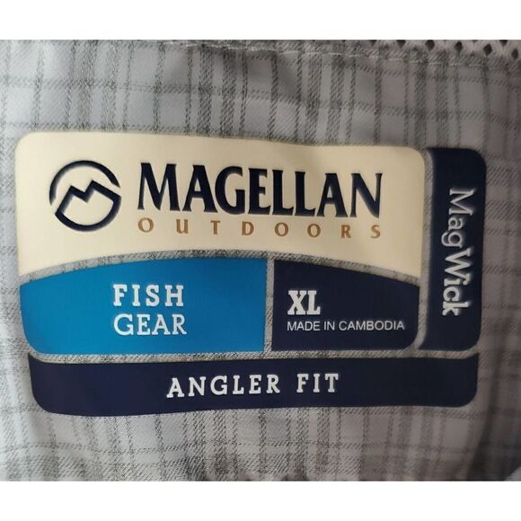 Magellan Outdoors Fish Gear Shirt XL Vented Back Active Wear Mag Wick Angler Fit - Picture 7 of 10